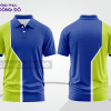 Mẫu thiết kế áo polo basic đồng phục doanh nghiệp đẹp màu xanh dương phối xanh chuối ctpb3161
