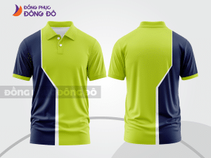 Mẫu thiết kế áo polo basic đồng phục doanh nghiệp đẹp màu xanh chuối phối xanh navy ctpb3162