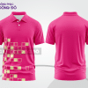 Mẫu thiết kế áo polo basic đồng phục doanh nghiệp đẹp màu hồng cánh sen phối trắng ctpb3203