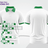 Mẫu thiết kế áo polo basic đồng phục doanh nghiệp đẹp màu trắng phối xanh lá ctpb3217