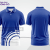 Mẫu thiết kế áo polo basic đồng phục doanh nghiệp đẹp màu xanh dương phối trắng ctpb3235