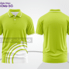 Mẫu thiết kế áo polo basic đồng phục doanh nghiệp đẹp màu xanh chuối phối trắng ctpb3236