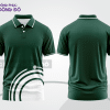 Mẫu thiết kế áo polo basic đồng phục doanh nghiệp đẹp màu xanh rêu phối trắng ctpb3239