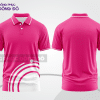 Mẫu thiết kế áo polo basic đồng phục doanh nghiệp đẹp màu hồng cánh sen phối trắng ctpb3240