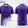 Mẫu thiết kế áo polo basic đồng phục doanh nghiệp đẹp màu tím phối trắng ctpb3244