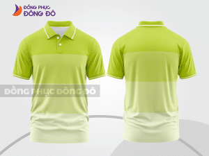 Mẫu thiết kế áo polo basic đồng phục doanh nghiệp đẹp màu xanh chuối phối trắng ctpb3257