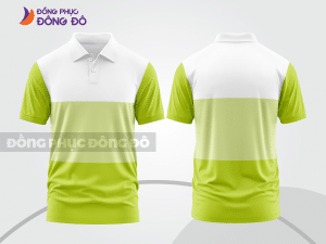 Mẫu thiết kế áo polo basic đồng phục doanh nghiệp đẹp màu trắng phối xanh chuối ctpb3278