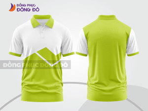 Mẫu thiết kế áo polo basic đồng phục doanh nghiệp đẹp màu xanh chuối phối trắng ctpb3299