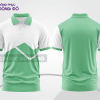 Mẫu thiết kế áo polo basic đồng phục doanh nghiệp đẹp màu xanh bạc hà phối trắng ctpb3312