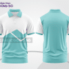 Mẫu thiết kế áo polo basic đồng phục doanh nghiệp đẹp màu xanh da trời phối trắng ctpb3313