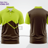 Mẫu thiết kế áo polo basic đồng phục doanh nghiệp đẹp màu nâu phối xanh chuối ctpb3315