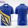 Mẫu thiết kế áo polo basic đồng phục doanh nghiệp đẹp màu xanh dương phối vàng ctpb3319