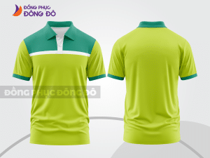 Mẫu thiết kế áo polo basic đồng phục doanh nghiệp đẹp màu xanh chuối phối xanh lá ctpb3598