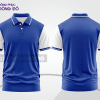 Mẫu thiết kế áo polo basic đồng phục doanh nghiệp đẹp màu xanh dương phối trắng ctpb3605