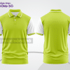 Mẫu thiết kế áo polo basic đồng phục doanh nghiệp đẹp màu xanh chuối phối trắng ctpb3606