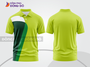 Mẫu thiết kế áo polo basic đồng phục doanh nghiệp đẹp màu xanh chuối phối xanh rêu ctpb3627