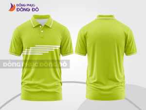 Mẫu thiết kế áo polo basic đồng phục doanh nghiệp đẹp màu xanh chuối phối trắng ctpb3646