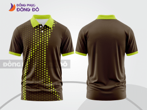 Mẫu thiết kế áo polo basic đồng phục doanh nghiệp đẹp màu nâu phối xanh chuối ctpb3683