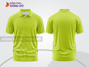 Mẫu thiết kế áo polo basic đồng phục doanh nghiệp đẹp màu xanh chuối phối trắng ctpb3687