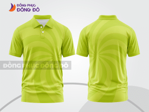 Mẫu thiết kế áo polo basic đồng phục doanh nghiệp đẹp màu xanh chuối phối trắng ctpb3707