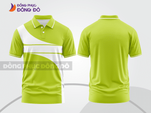 Mẫu thiết kế áo polo basic đồng phục doanh nghiệp đẹp màu xanh chuối phối trắng ctpb3748