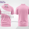 Mẫu thiết kế áo polo basic đồng phục doanh nghiệp đẹp màu hồng phấn phối trắng ctpb3753