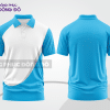 Mẫu thiết kế áo polo basic đồng phục doanh nghiệp đẹp màu xanh cyan phối trắng ctpb3766