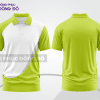 Mẫu thiết kế áo polo basic đồng phục doanh nghiệp đẹp màu xanh chuối phối trắng ctpb3768
