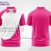Mẫu thiết kế áo polo basic đồng phục doanh nghiệp đẹp màu hồng cánh sen phối trắng ctpb3772