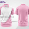Mẫu thiết kế áo polo basic đồng phục doanh nghiệp đẹp màu hồng phấn phối trắng ctpb3773
