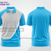 Mẫu thiết kế áo polo basic đồng phục doanh nghiệp đẹp màu xanh cyan phối trắng ctpb3785