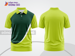 Mẫu thiết kế áo polo basic đồng phục doanh nghiệp đẹp màu xanh chuối phối xanh rêu ctpb3787