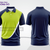 Mẫu thiết kế áo polo basic đồng phục doanh nghiệp đẹp màu xanh navy phối xanh chuối ctpb3795