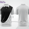 Mẫu thiết kế áo polo basic đồng phục doanh nghiệp đẹp màu trắng phối đen ctpb3796