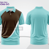 Mẫu thiết kế áo polo basic đồng phục doanh nghiệp đẹp màu xanh da trời phối nâu ctpb3801