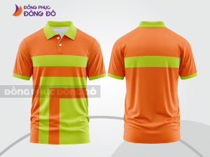 Mẫu thiết kế áo polo basic đồng phục doanh nghiệp đẹp màu cam phối xanh chuối ctpb3802