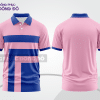 Mẫu thiết kế áo polo basic đồng phục doanh nghiệp đẹp màu hồng phấn phối xanh navy ctpb3804