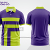 Mẫu thiết kế áo polo basic đồng phục doanh nghiệp đẹp màu tím phối xanh chuối ctpb3805