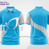 Mẫu thiết kế áo polo basic đồng phục doanh nghiệp đẹp màu xanh cyan phối trắng ctpb3824