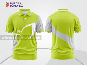 Mẫu thiết kế áo polo basic đồng phục doanh nghiệp đẹp màu xanh chuối phối trắng ctpb3826