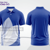 Mẫu thiết kế áo polo basic đồng phục doanh nghiệp đẹp màu xanh dương phối trắng ctpb3857