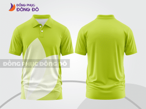 Mẫu thiết kế áo polo basic đồng phục doanh nghiệp đẹp màu xanh chuối phối trắng ctpb3858