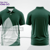 Mẫu thiết kế áo polo basic đồng phục doanh nghiệp đẹp màu xanh rêu phối trắng ctpb3861