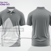 Mẫu thiết kế áo polo basic đồng phục doanh nghiệp đẹp màu xám phối trắng ctpb3869