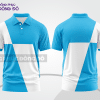 Mẫu thiết kế áo polo basic đồng phục doanh nghiệp đẹp màu xanh cyan phối trắng ctpb3894
