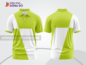 Mẫu thiết kế áo polo basic đồng phục doanh nghiệp đẹp màu xanh chuối phối trắng ctpb3896