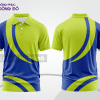 Mẫu thiết kế áo polo basic đồng phục doanh nghiệp đẹp màu xanh dương phối xanh chuối ctpb3917