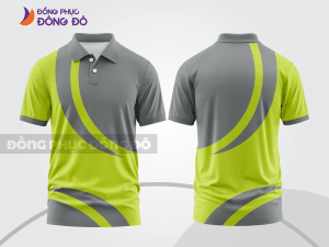 Mẫu thiết kế áo polo basic đồng phục doanh nghiệp đẹp màu xám phối xanh chuối ctpb3929
