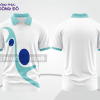 Mẫu thiết kế áo polo basic đồng phục doanh nghiệp đẹp màu trắng phối xanh da trời và xanh dương ctpb4052