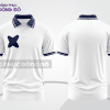 Mẫu áo polo basic công sở đẹp màu trắng phối xanh navy ctpb4229